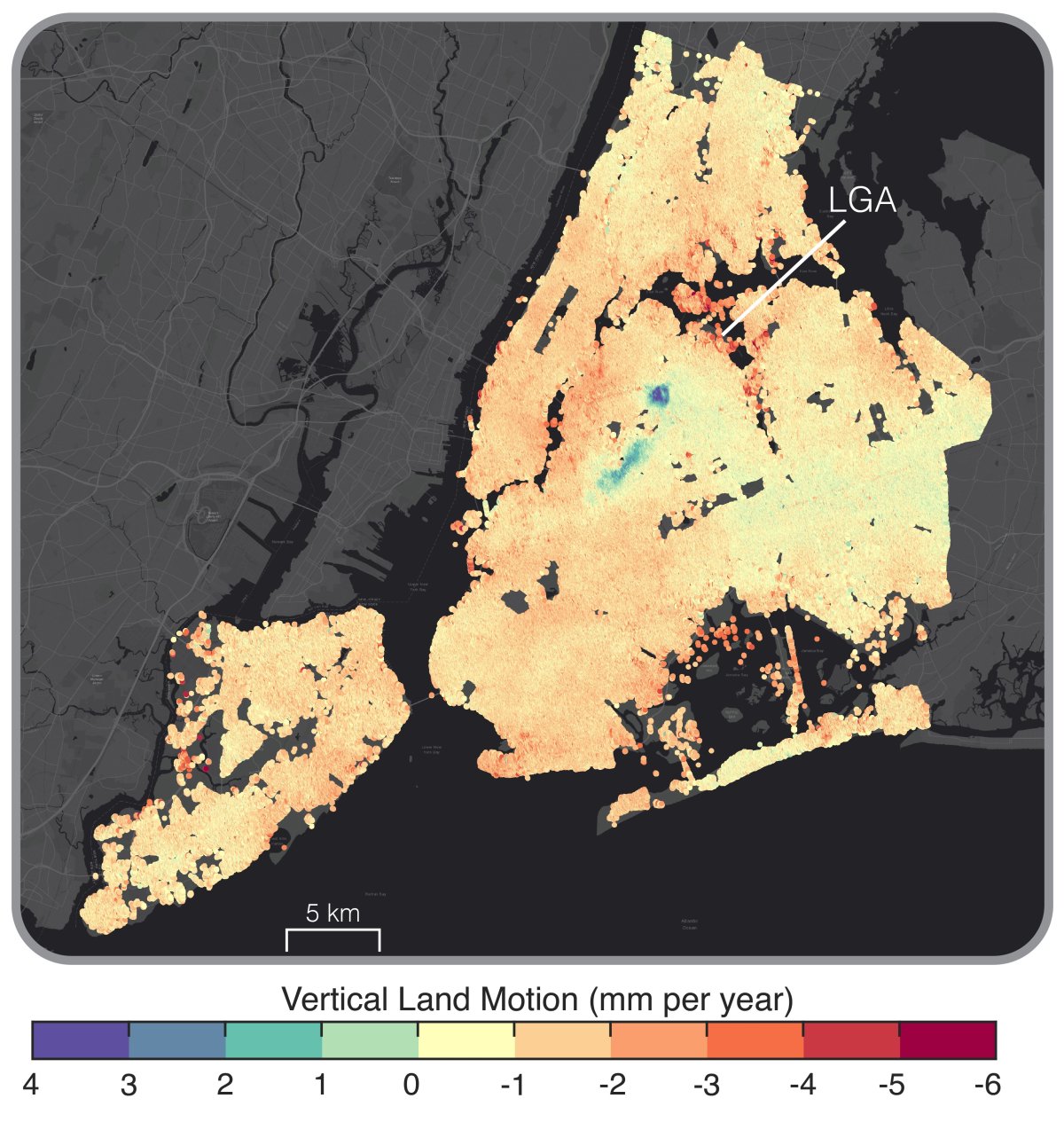 Mapa de close-up de Nova York.