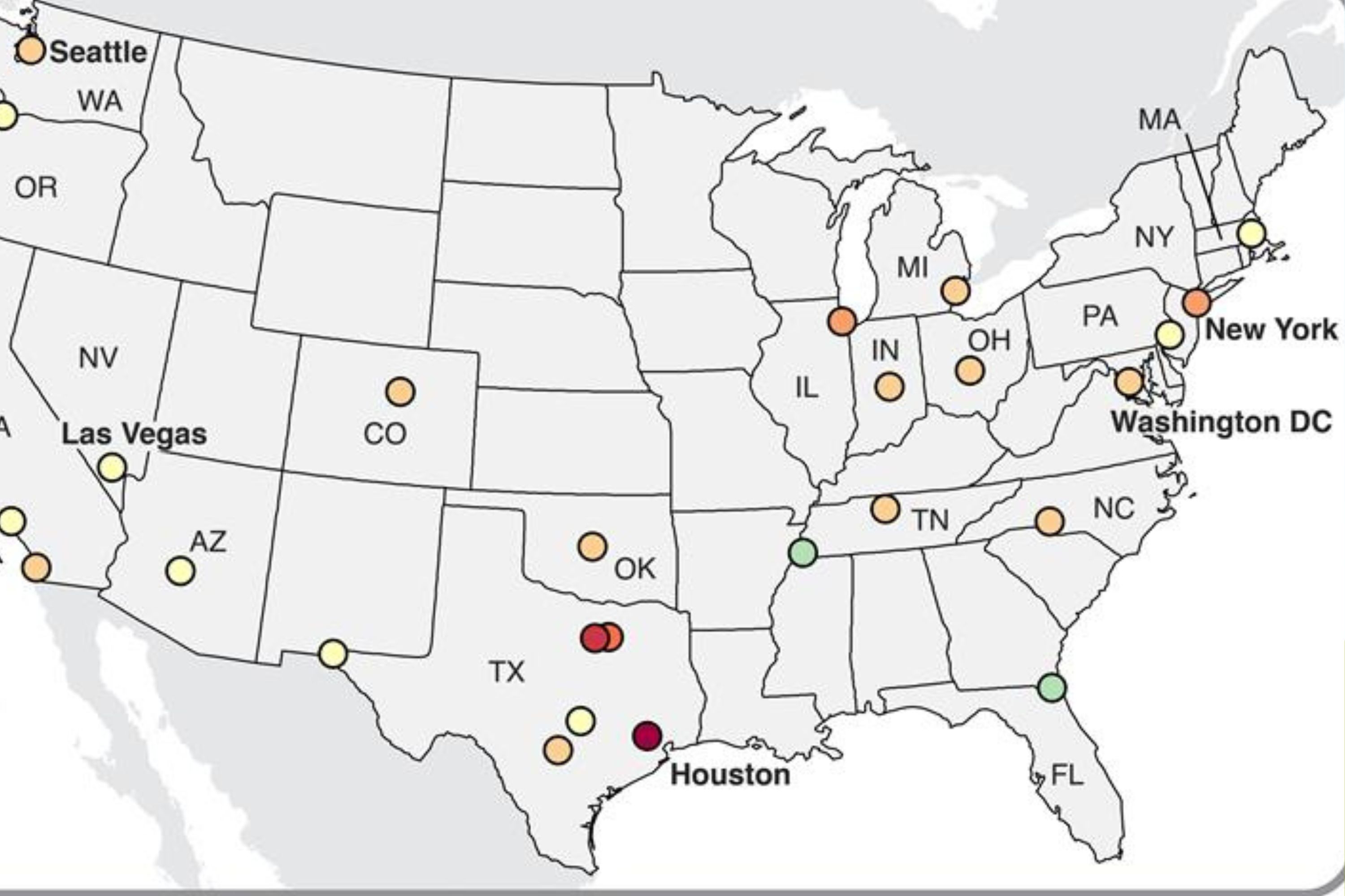 Map Reveals All Major US Cities Are Sinking