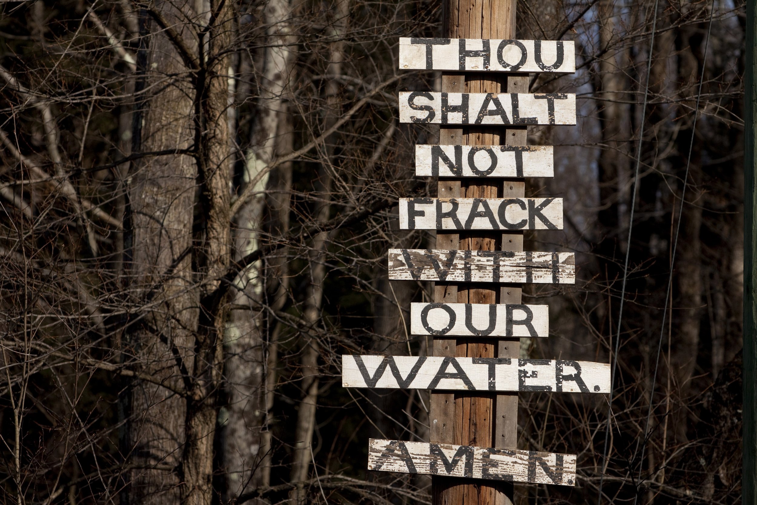 Fracking sign