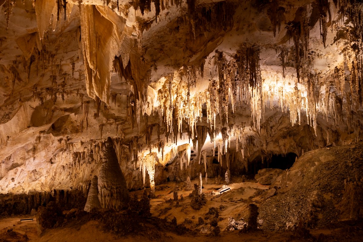 Palácio do rei no Parque Nacional Carlsabad Caverms