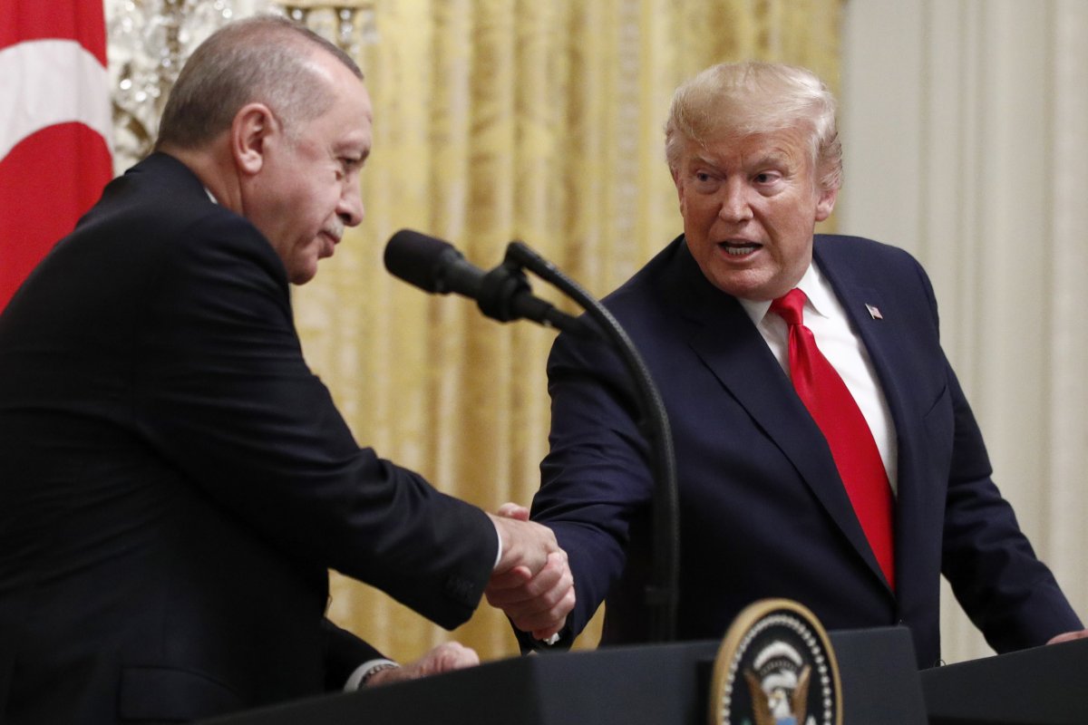Erdogan, Trump, shake, hands