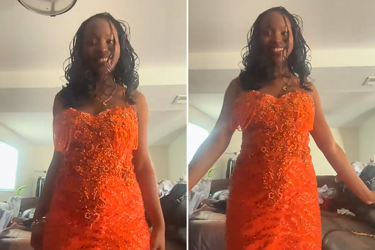 Teenager crochets prom dress