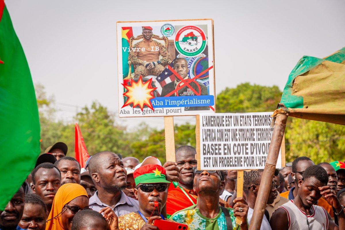Supporters of Burkina Faso's Traore