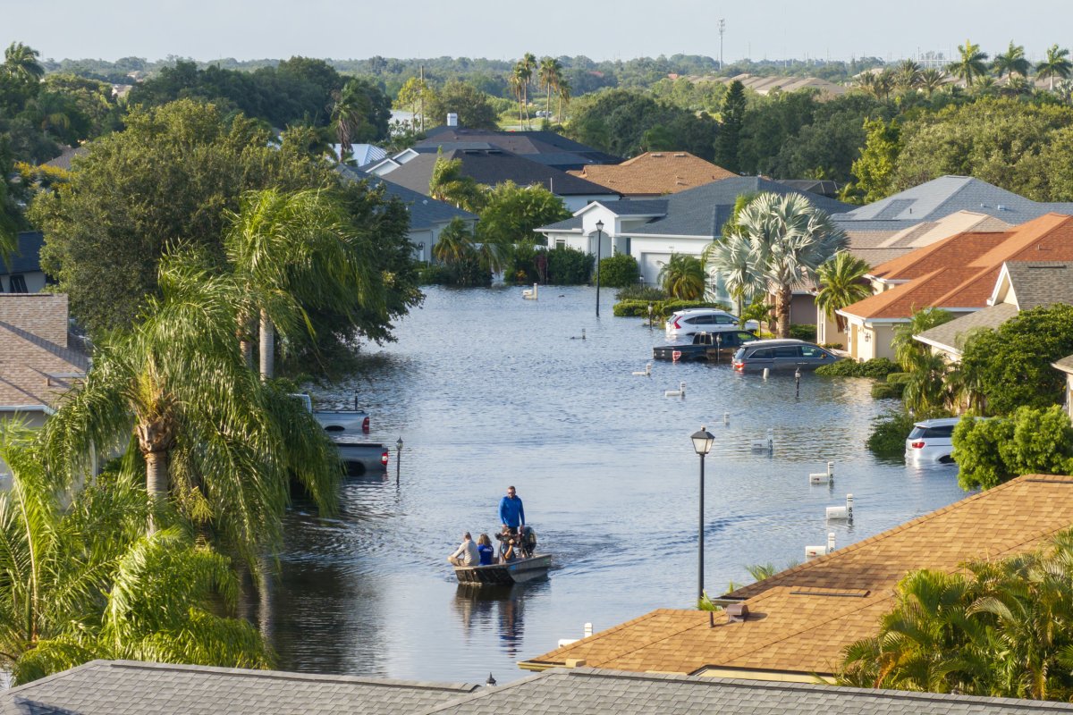 Flooded houses from Hurricane Debby