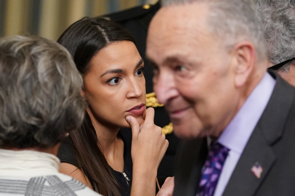 AOC and Chuck Shumer 