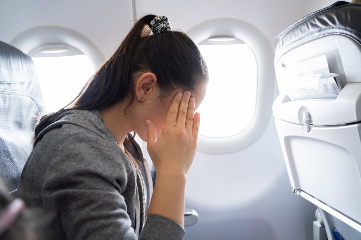 Woman on plane