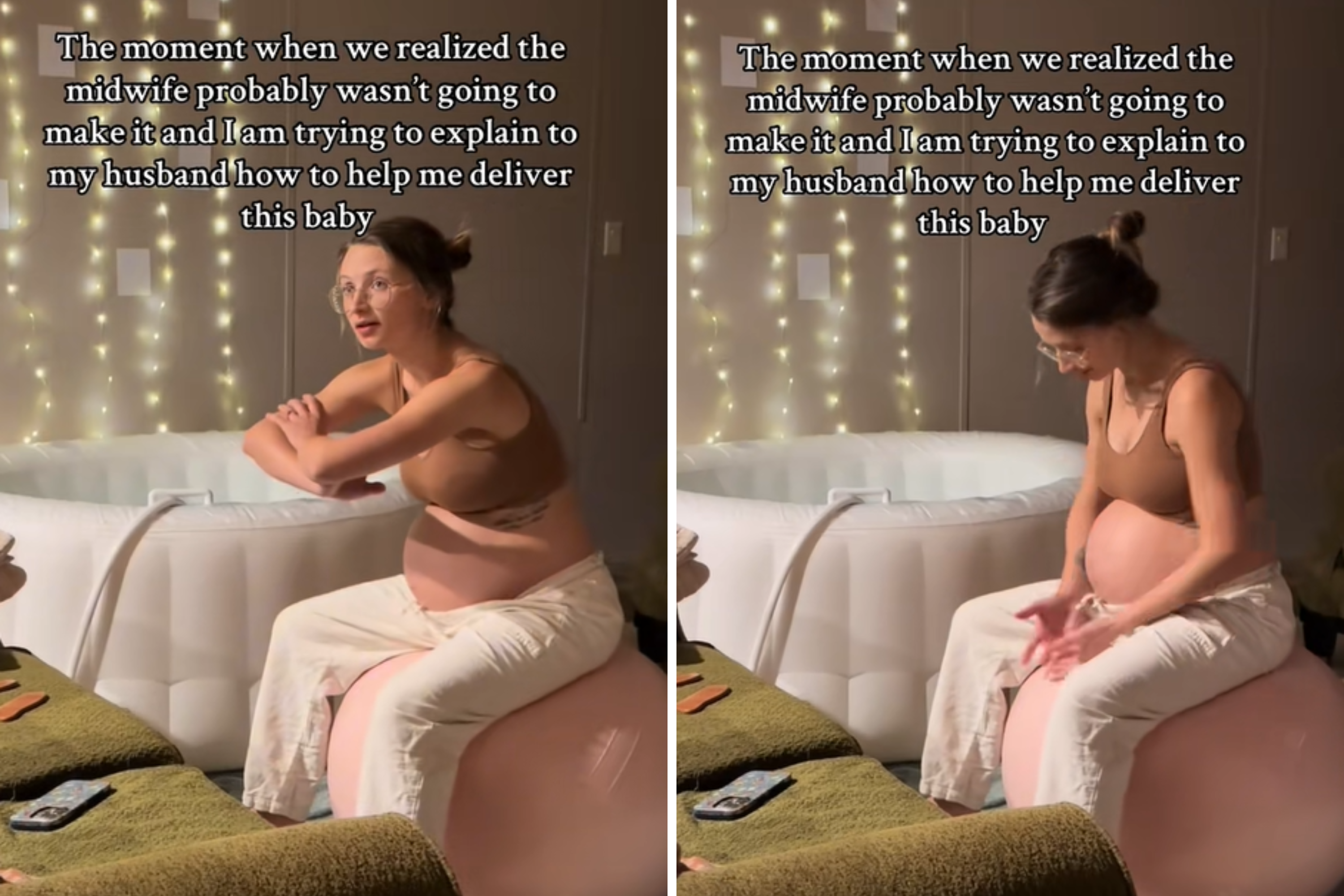 Moment Gen Z mom in labor realizes midwife isn't arriving in time