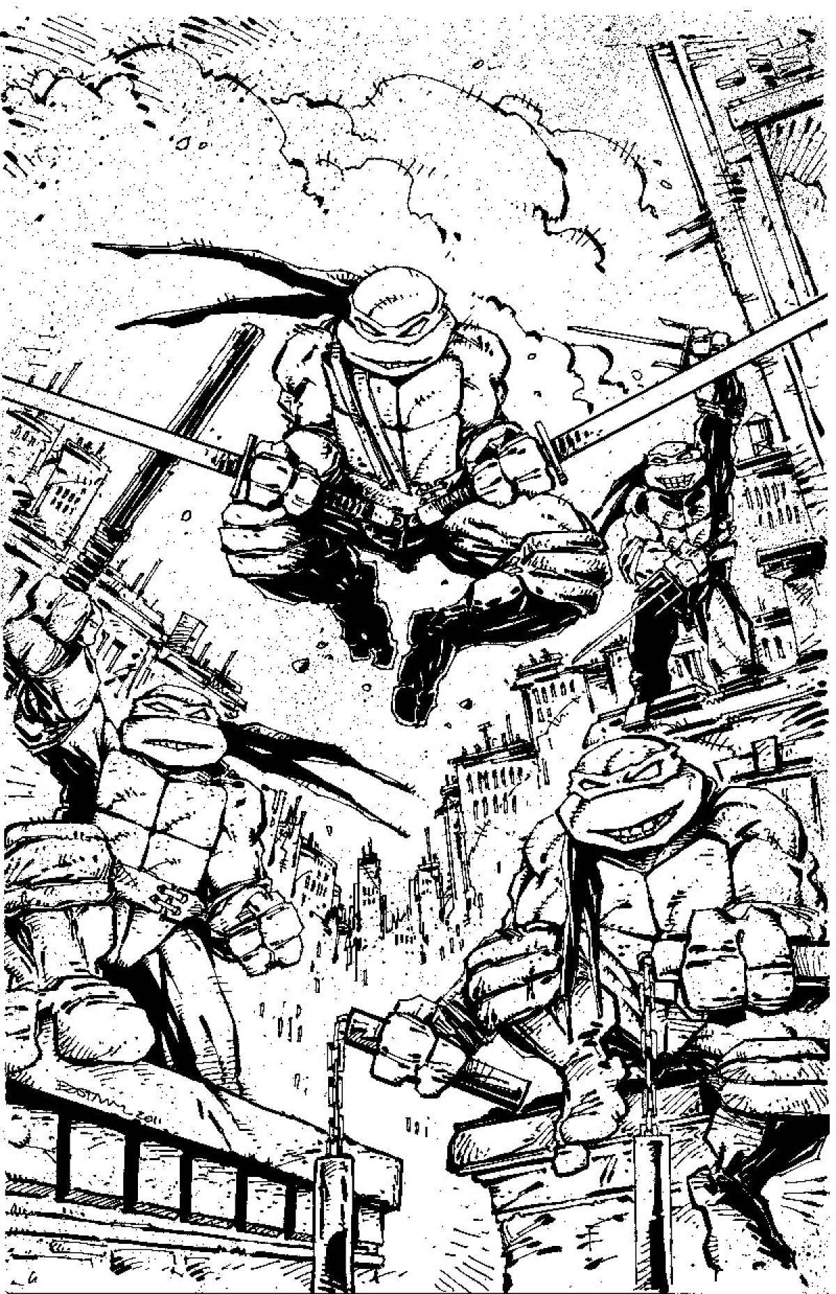 Inks from TMNT 2011 by Kevin Eastman