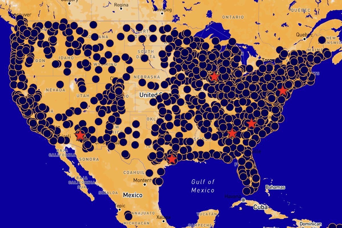 Carte des manifestations No Kings