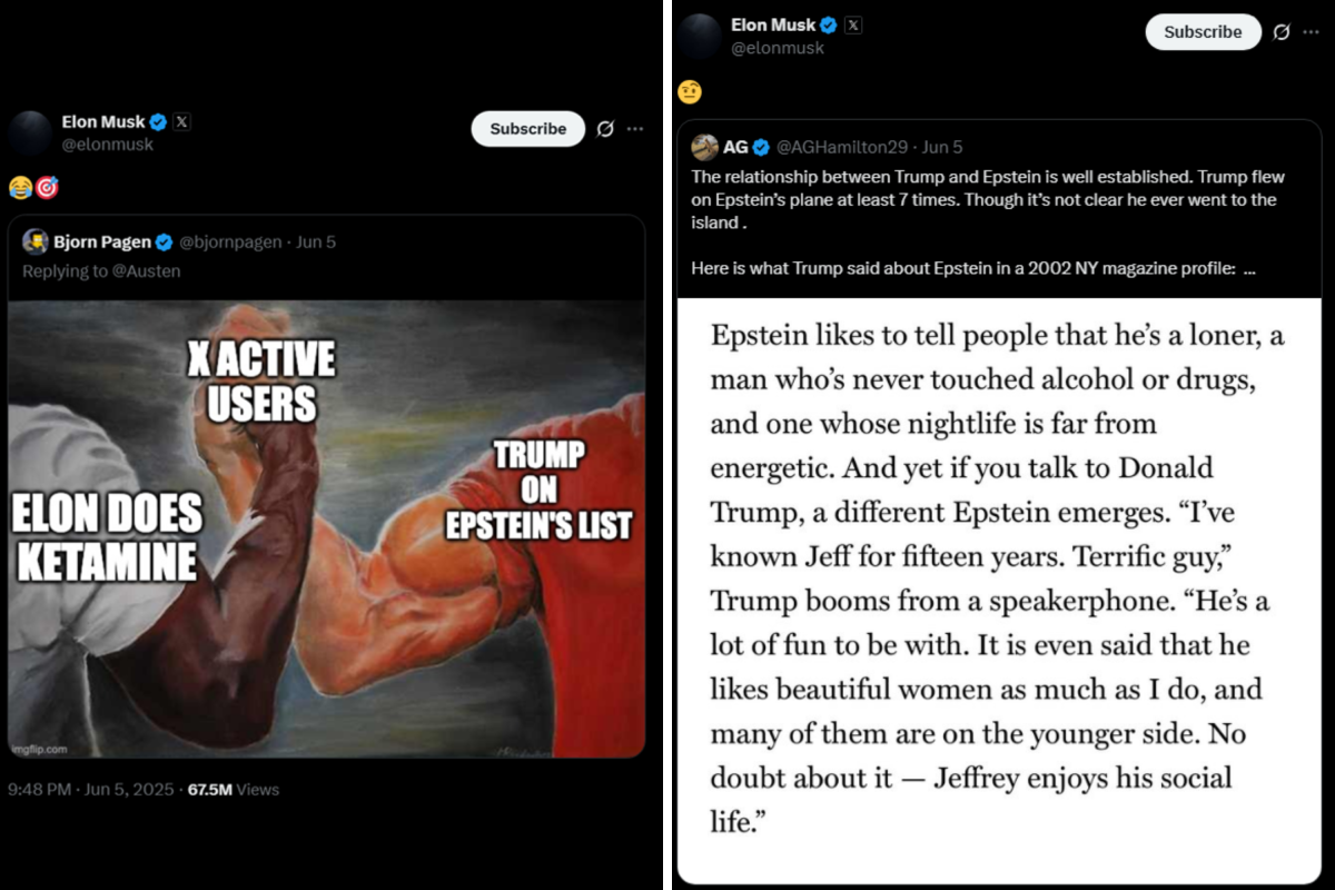 Elon Kasturi Trump Epstein