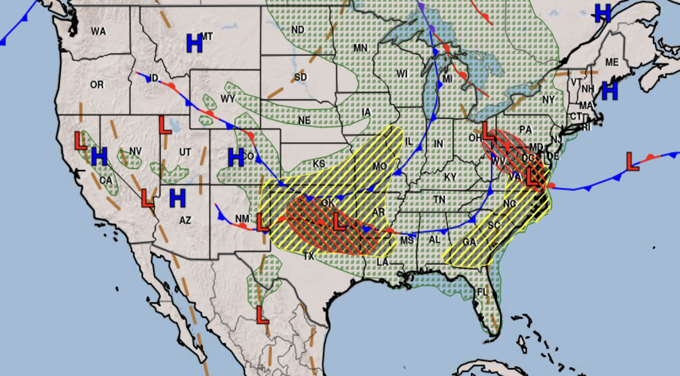 Map Shows States Under Tornado Threat as Pineapple-Sized Hail Forecast ...