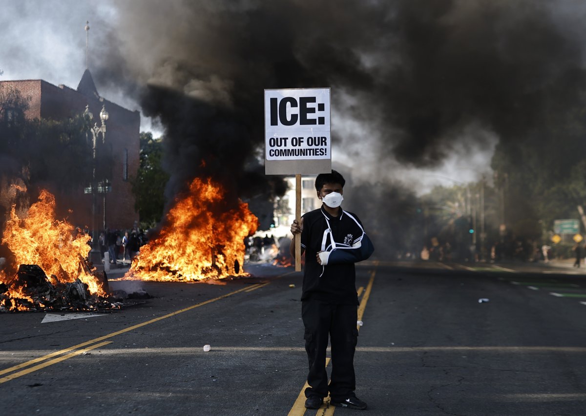 LA Protestor Stomped by Police on Horseback as Clashes Escalate: Video