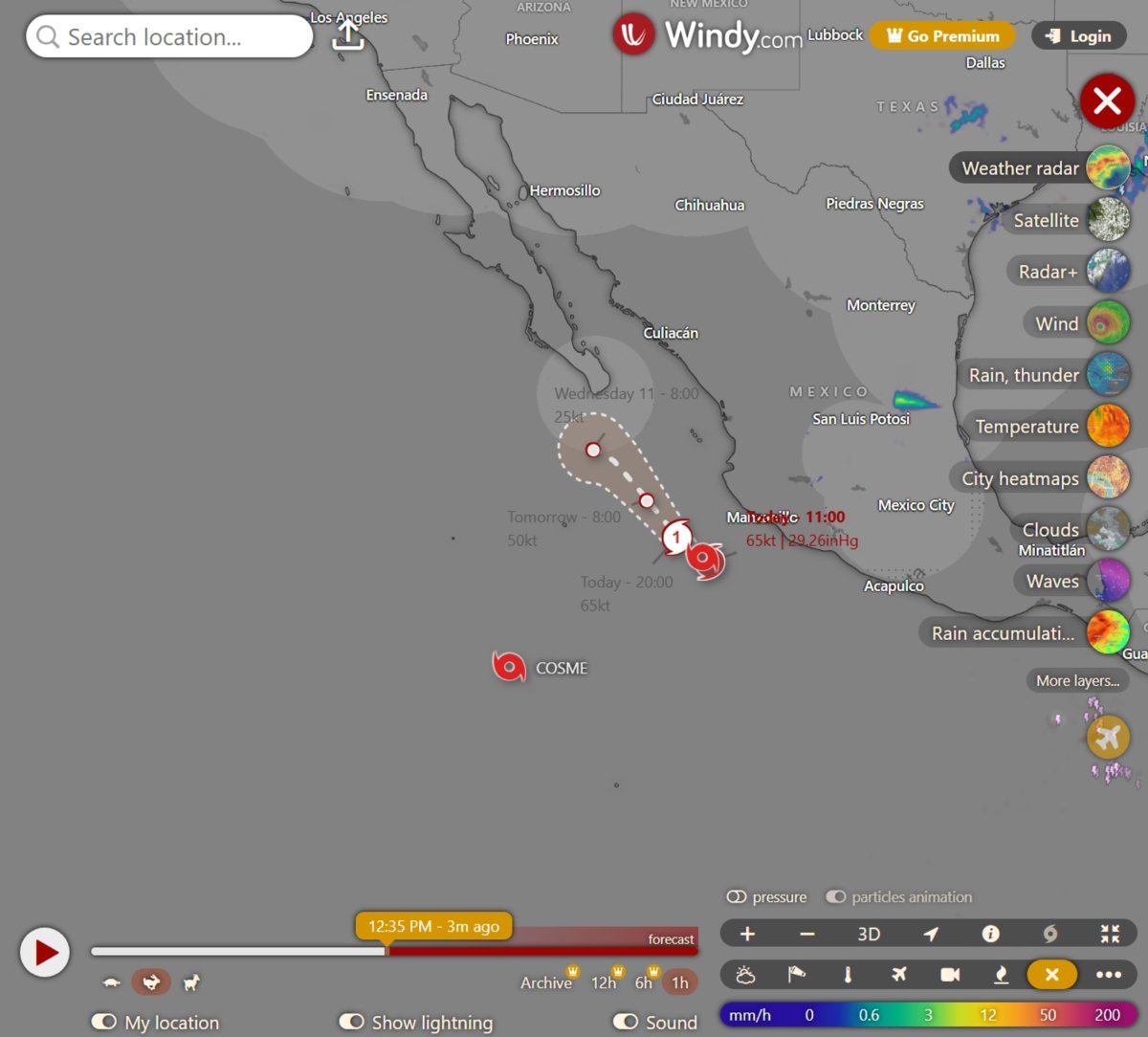 Hurricane Barbara live tracker maps