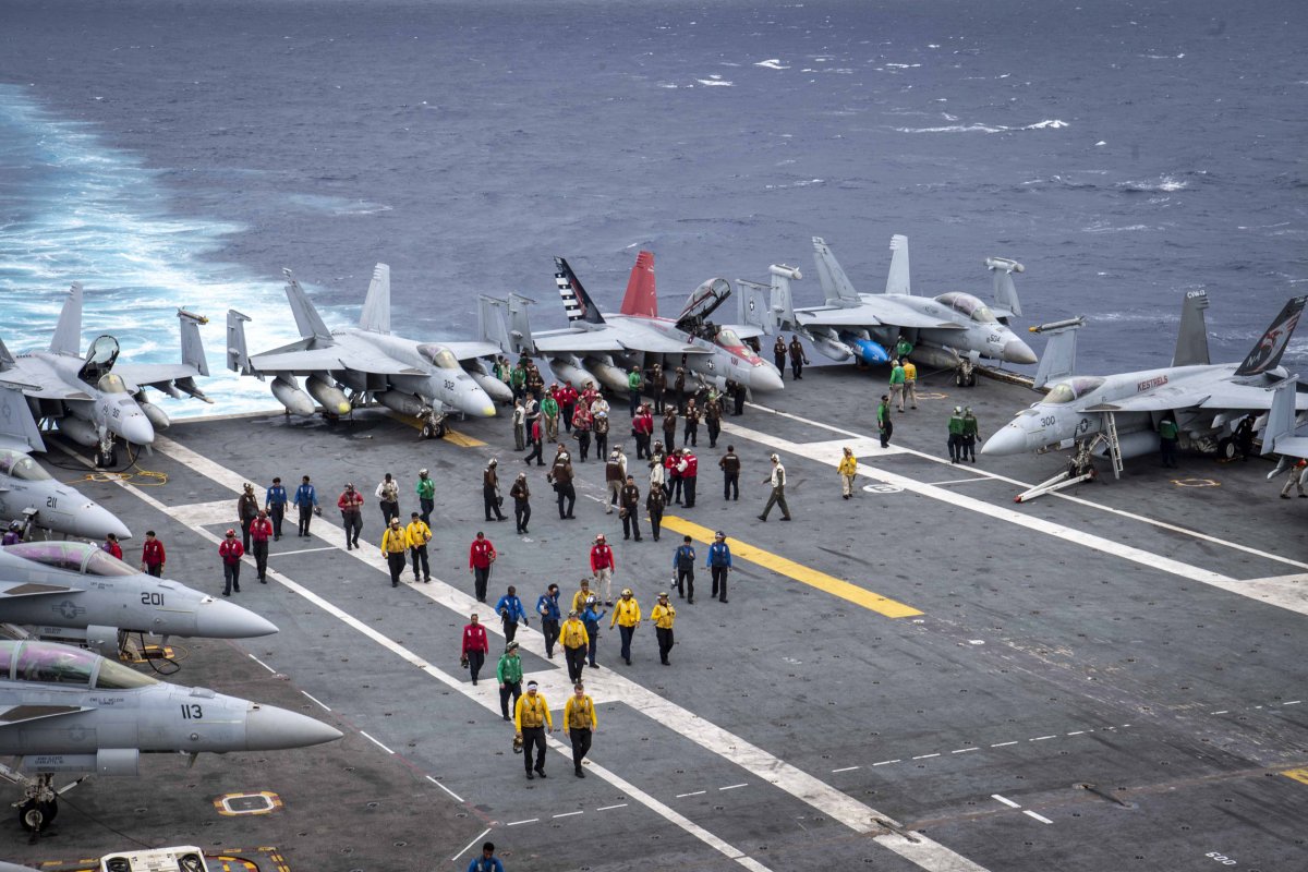 U.S. Aircraft Carrier Transits South China Sea