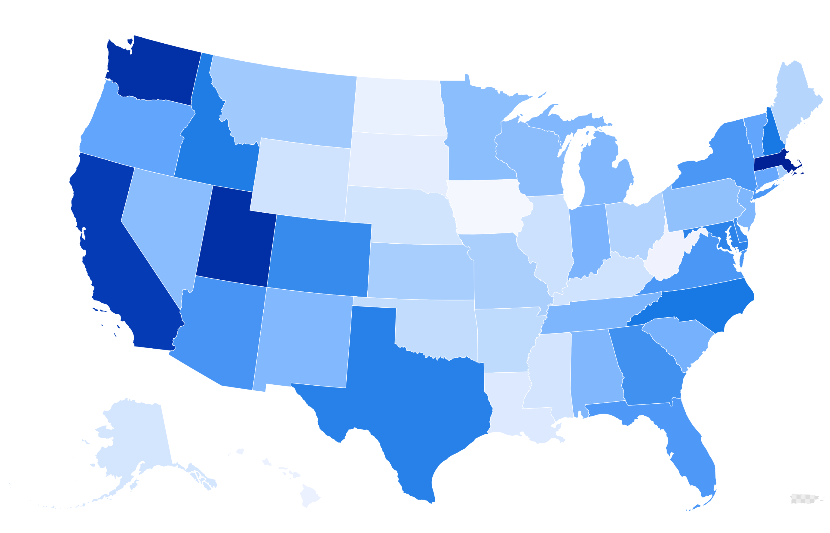 Map shows US states with best—and worst—economies