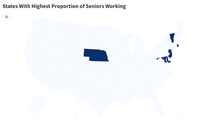 Map Shows States With Most Seniors Still Working and Forgoing Retirement