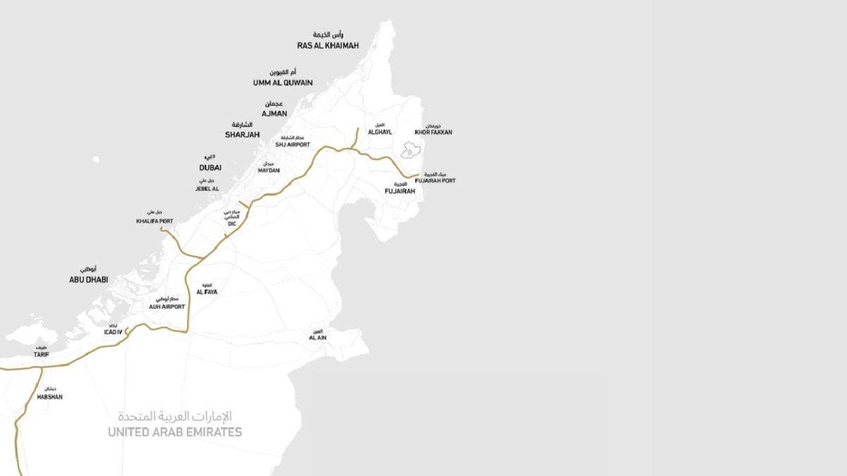 UAE high-speed rail map