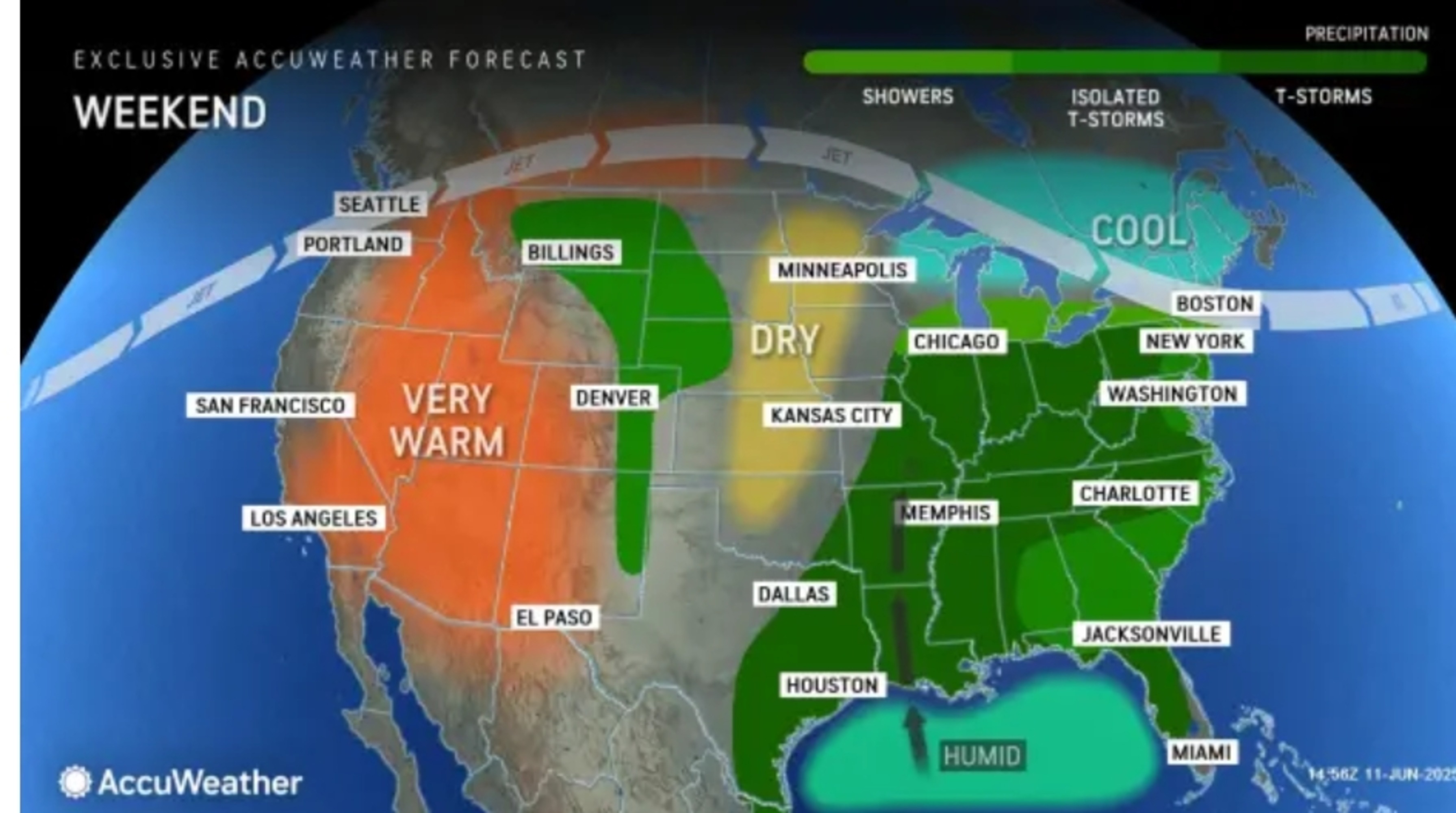 Map Shows Where Storms Might Disrupt Fathers Day Weekend