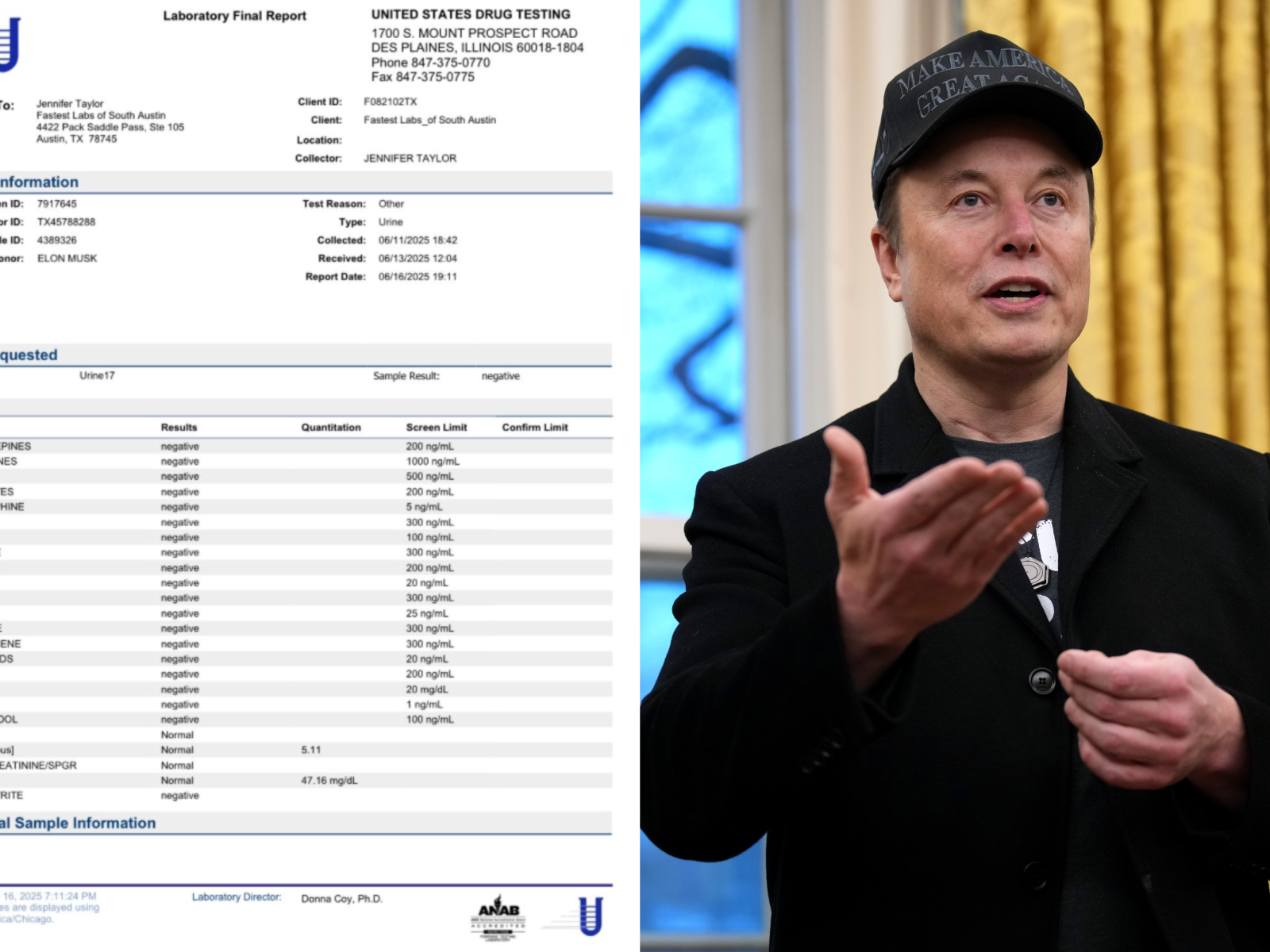 Elon Musk Shares Apparent Results of Urinary Drugs Test: 'Lol' - Newsweek