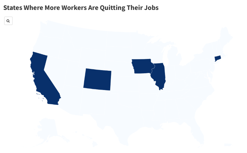 Map Shows States Where More Workers Are Quitting Their Jobs - Newsweek