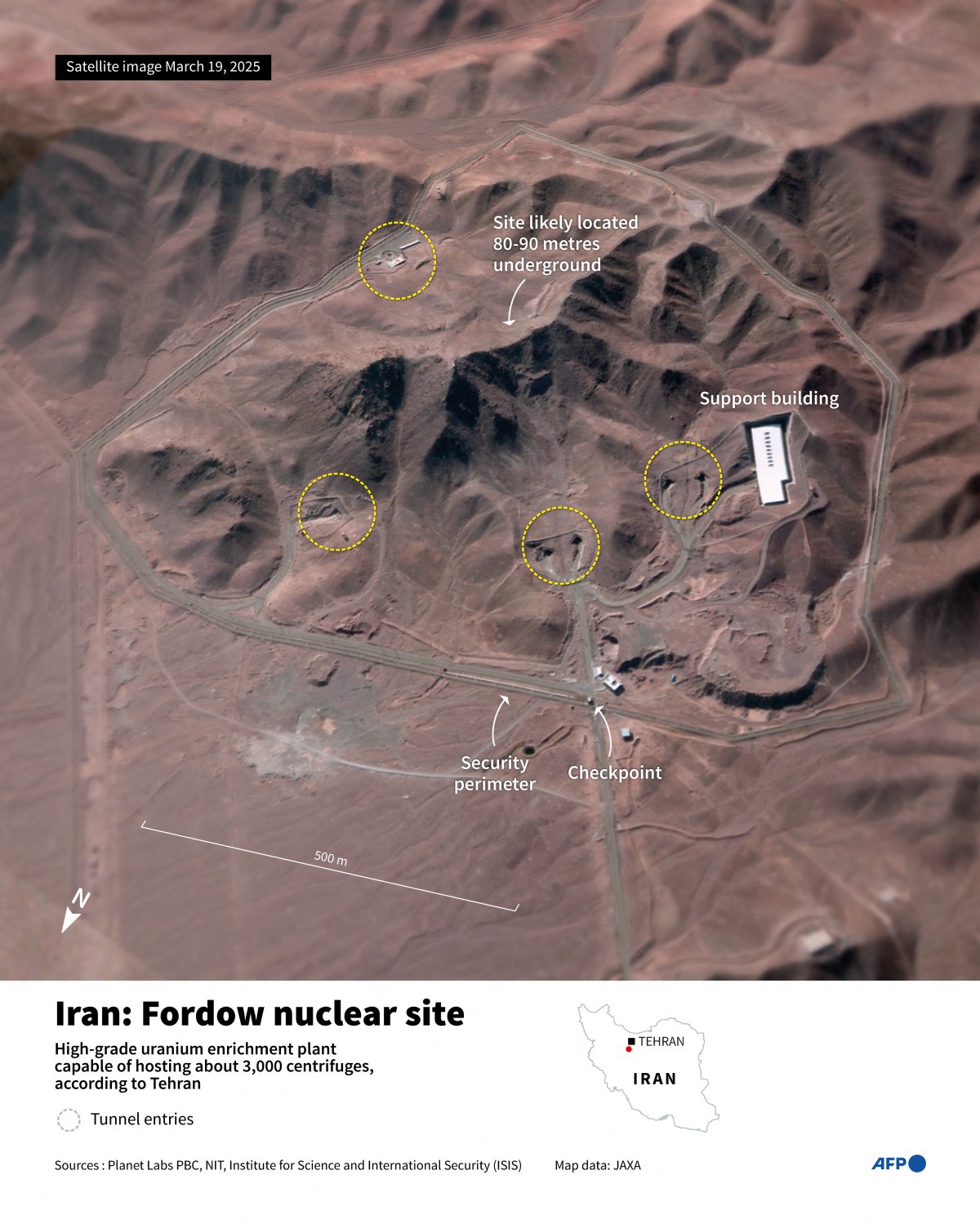 Figura de satélite no local nuclear