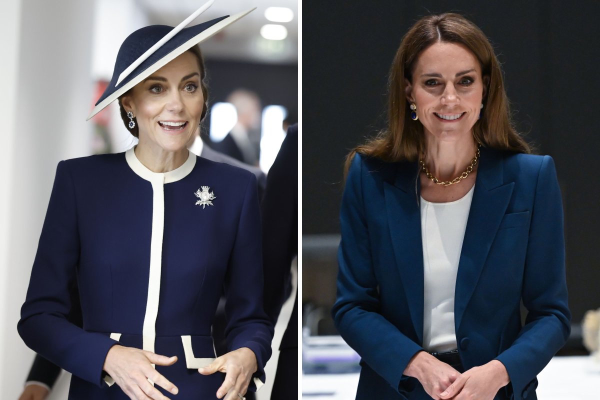 Kate Middleton dengan warna biru