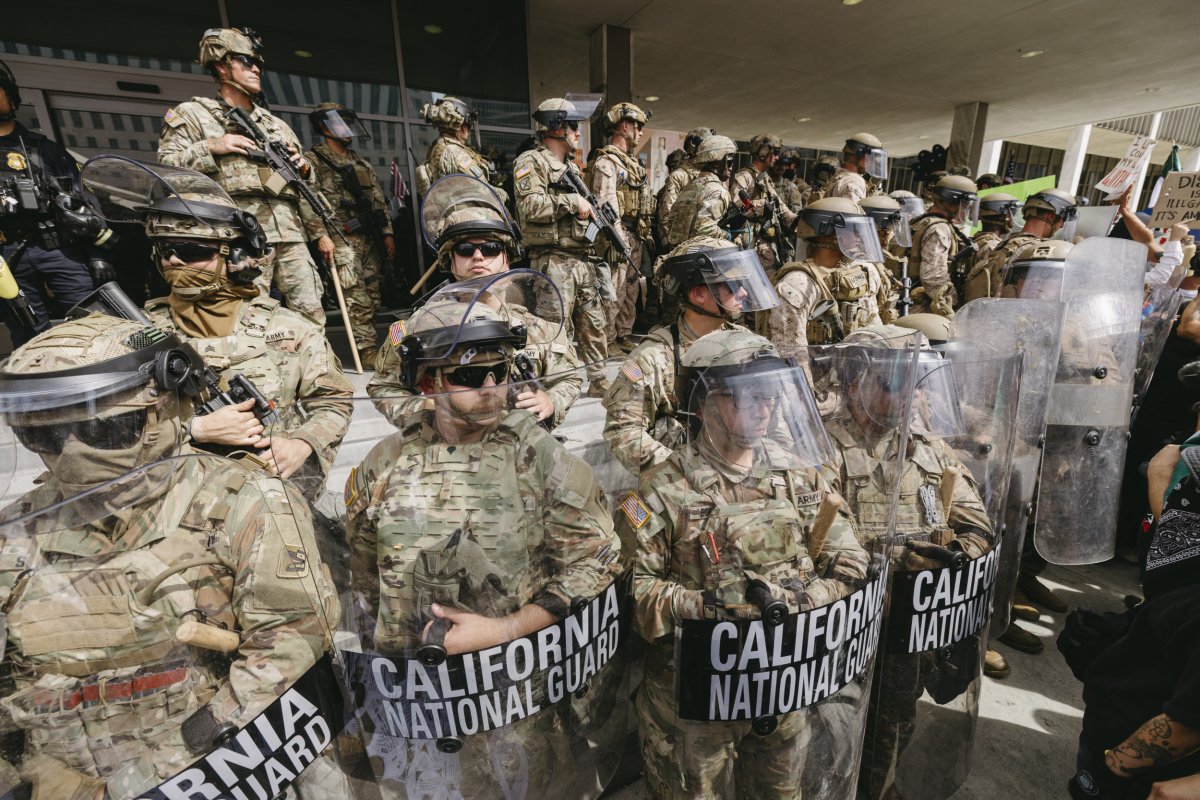 California National Guard members Los Angeles