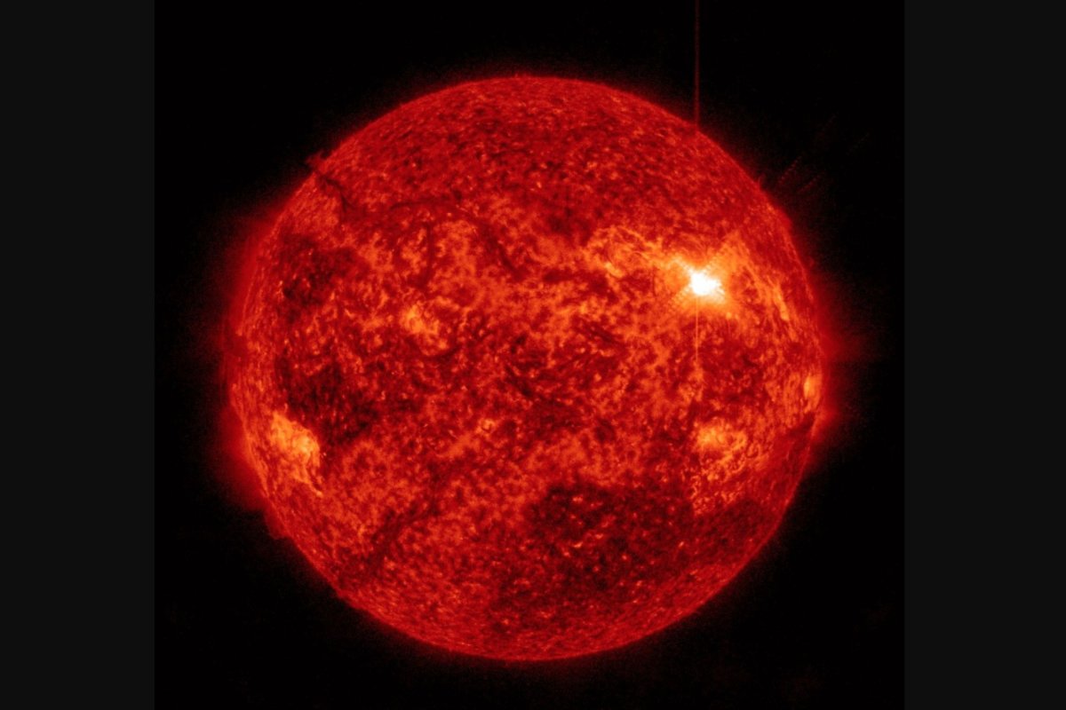 A solar flare erupting on June 19.