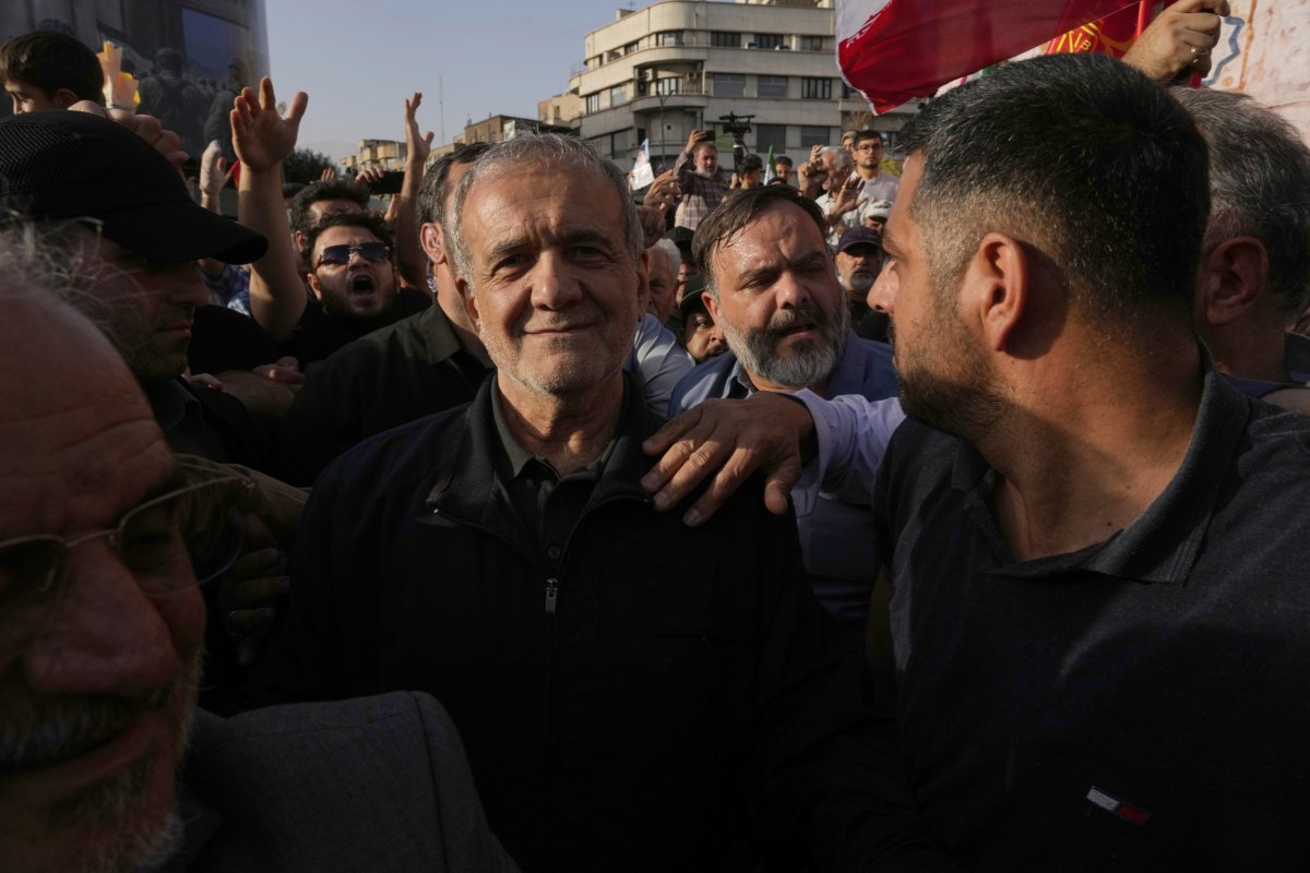 Masoud Pezeshkian at protest