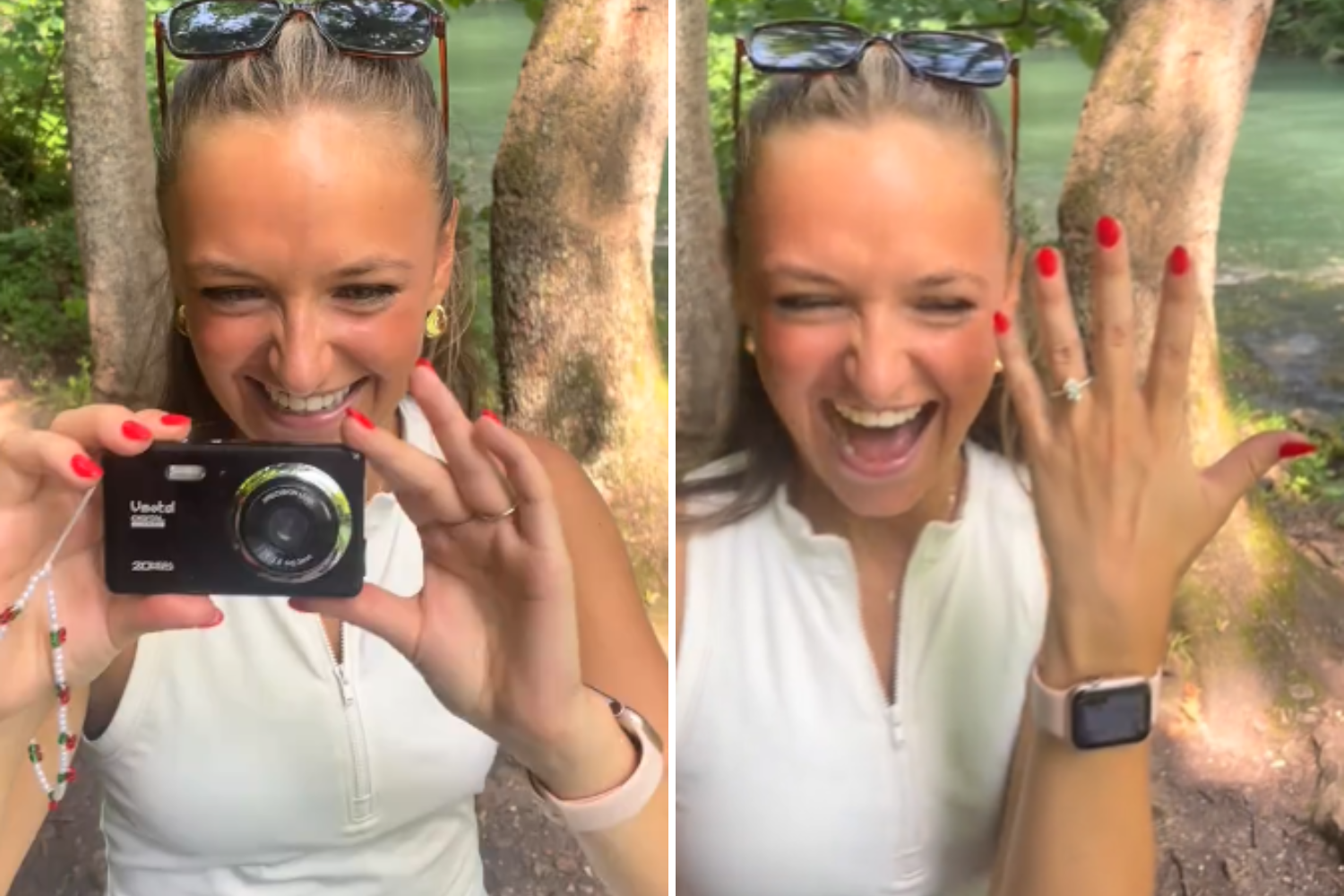Couple Film Their Engagement, Unaware of Whats Happening in the Background