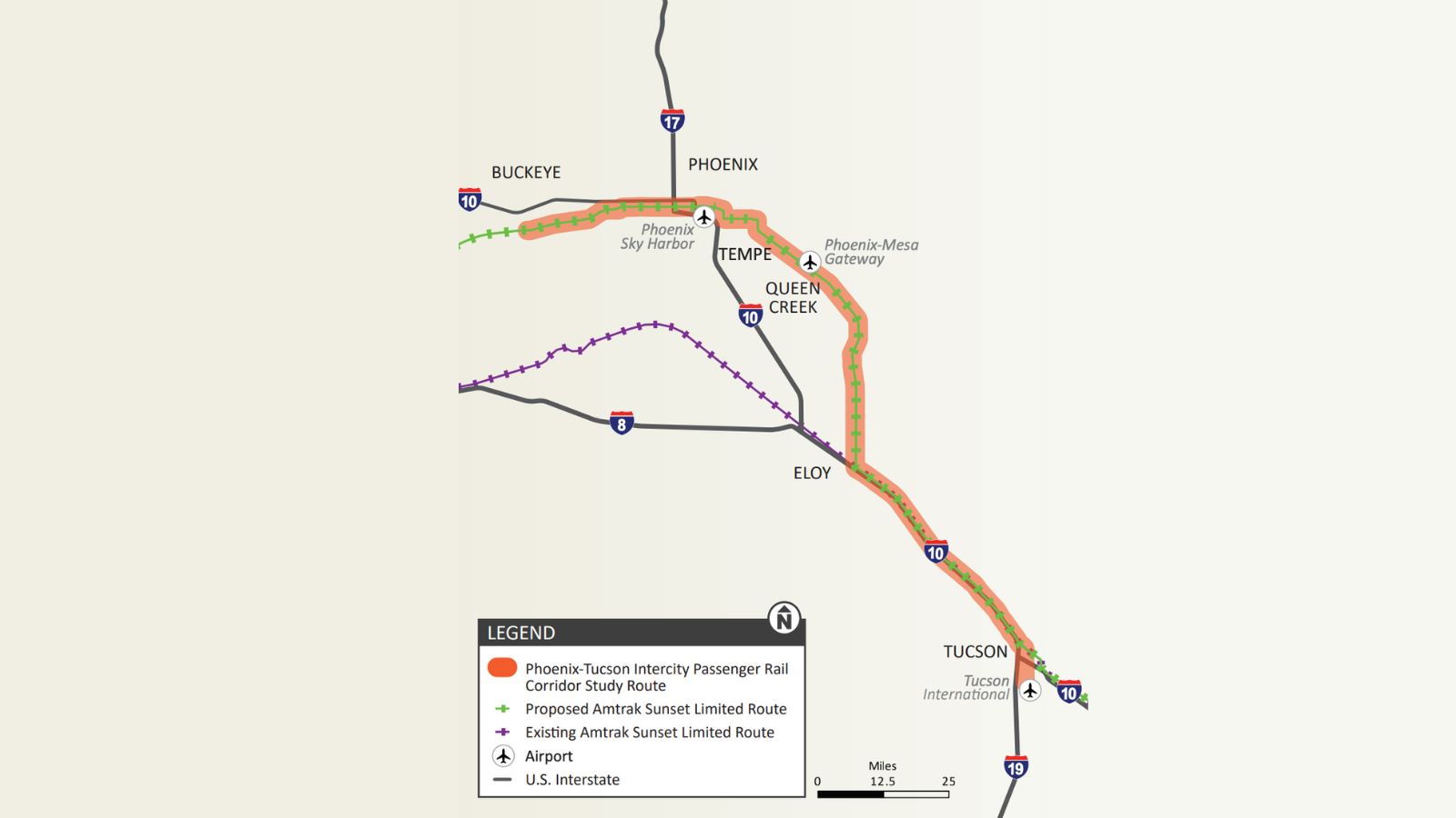 Map Shows Arizona Rail Project After Federal Approval