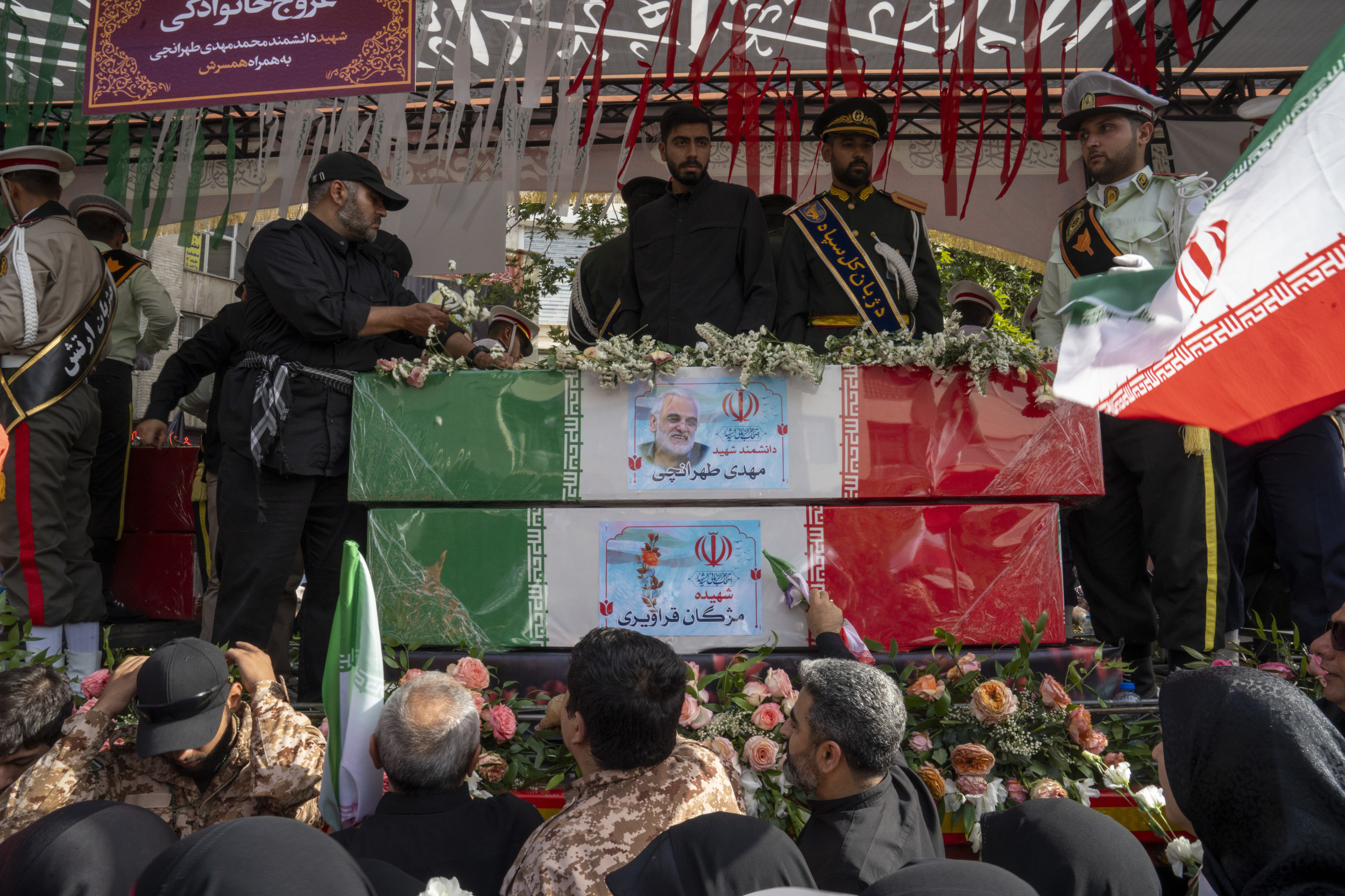 Thousands Gather in Tehran to Mourn Dead from Israel Strikes