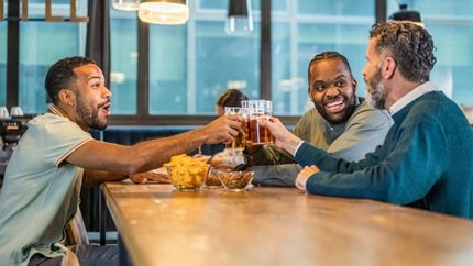 Men drinking together