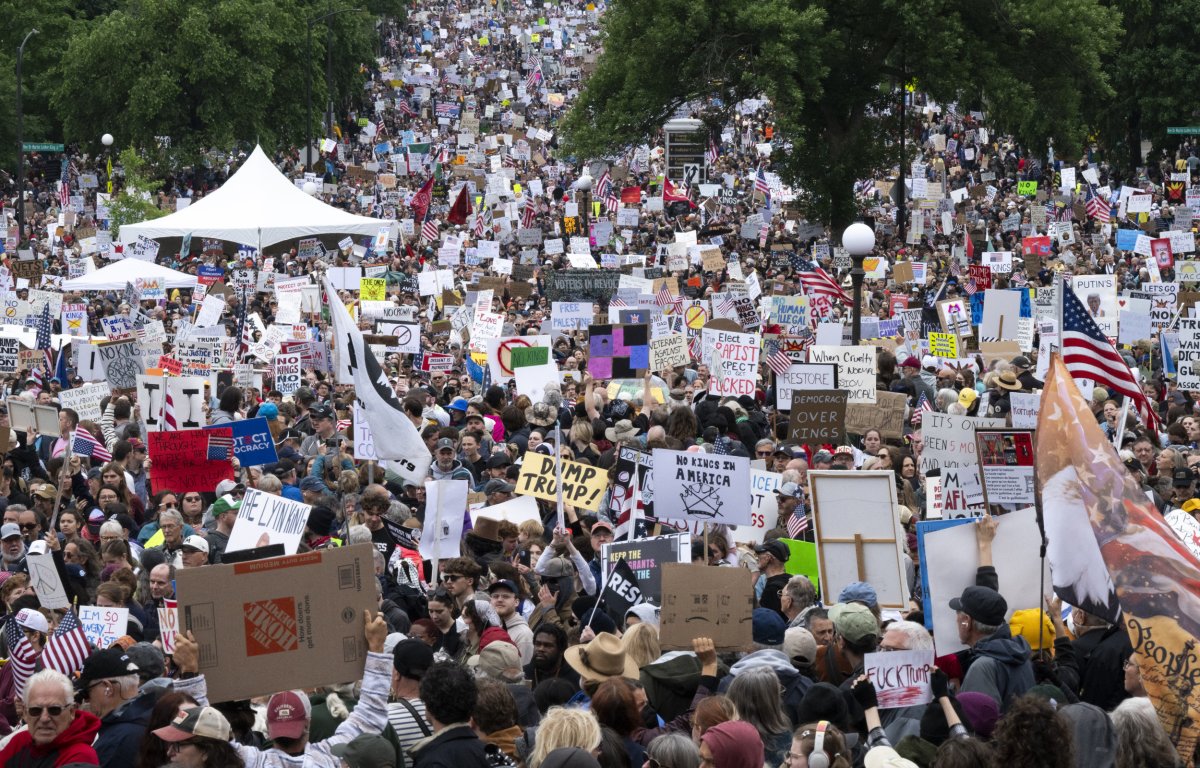 Demonstrators rally outside the Minnesota State Capitol