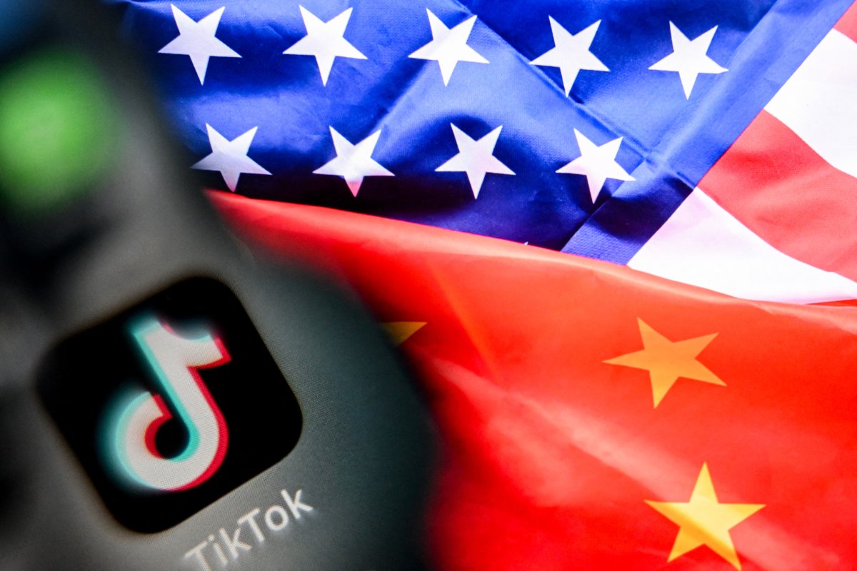 TikTok logo and flags