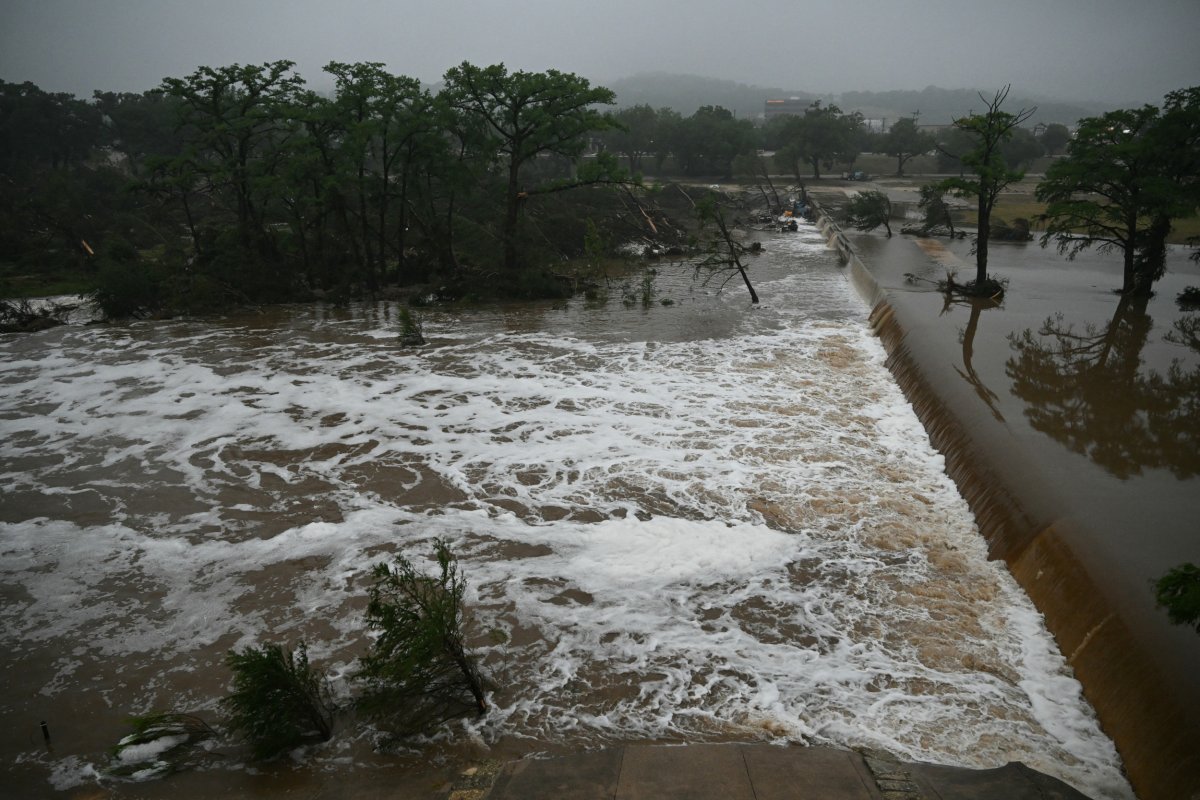 A photo shows flooding