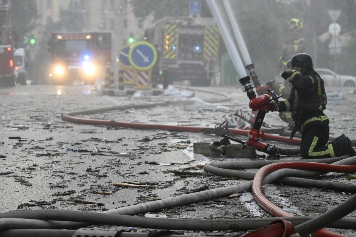 Aftermath of Russian attack on Kyiv