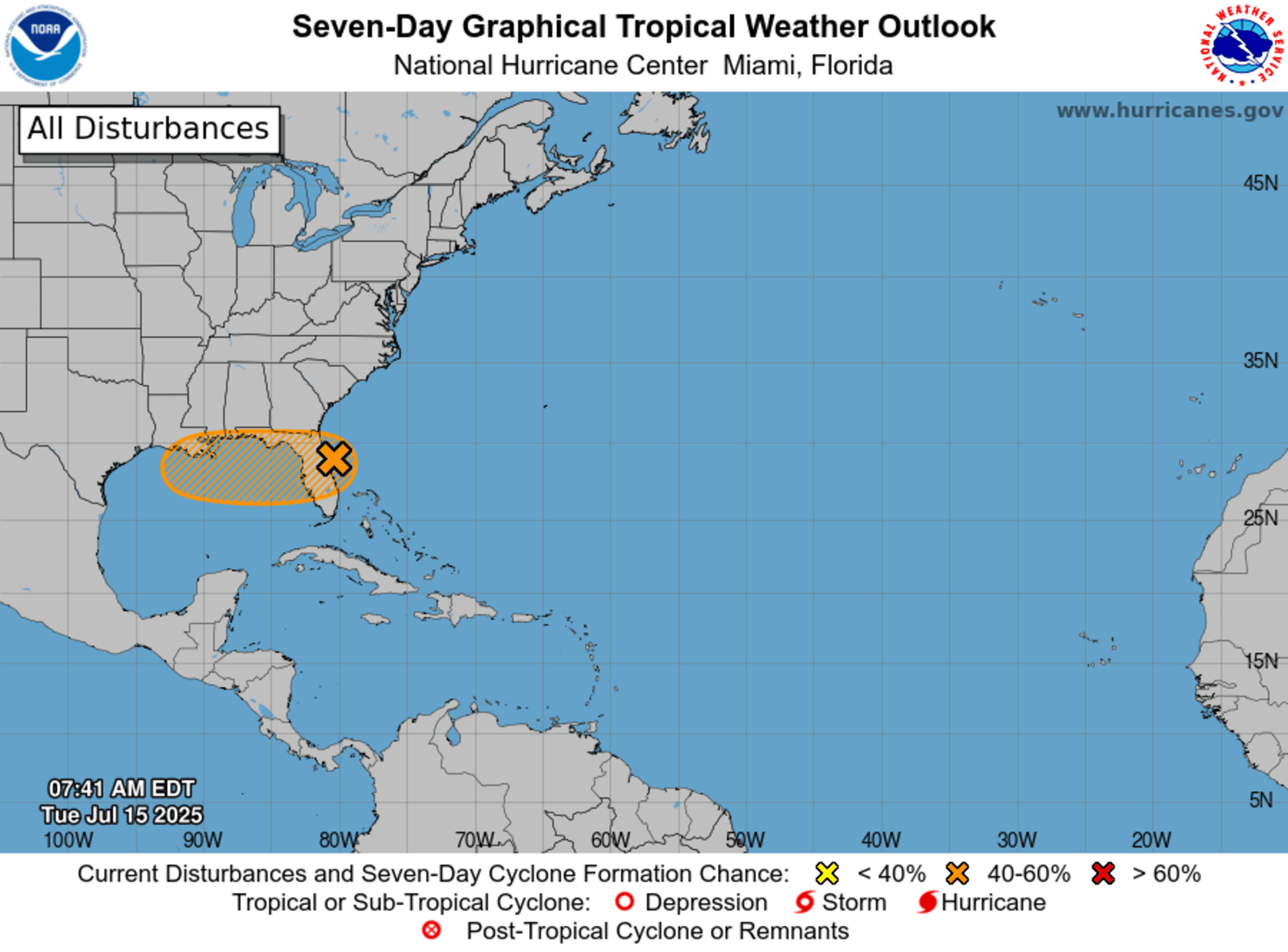 Tropical Storm Dexter tracking map