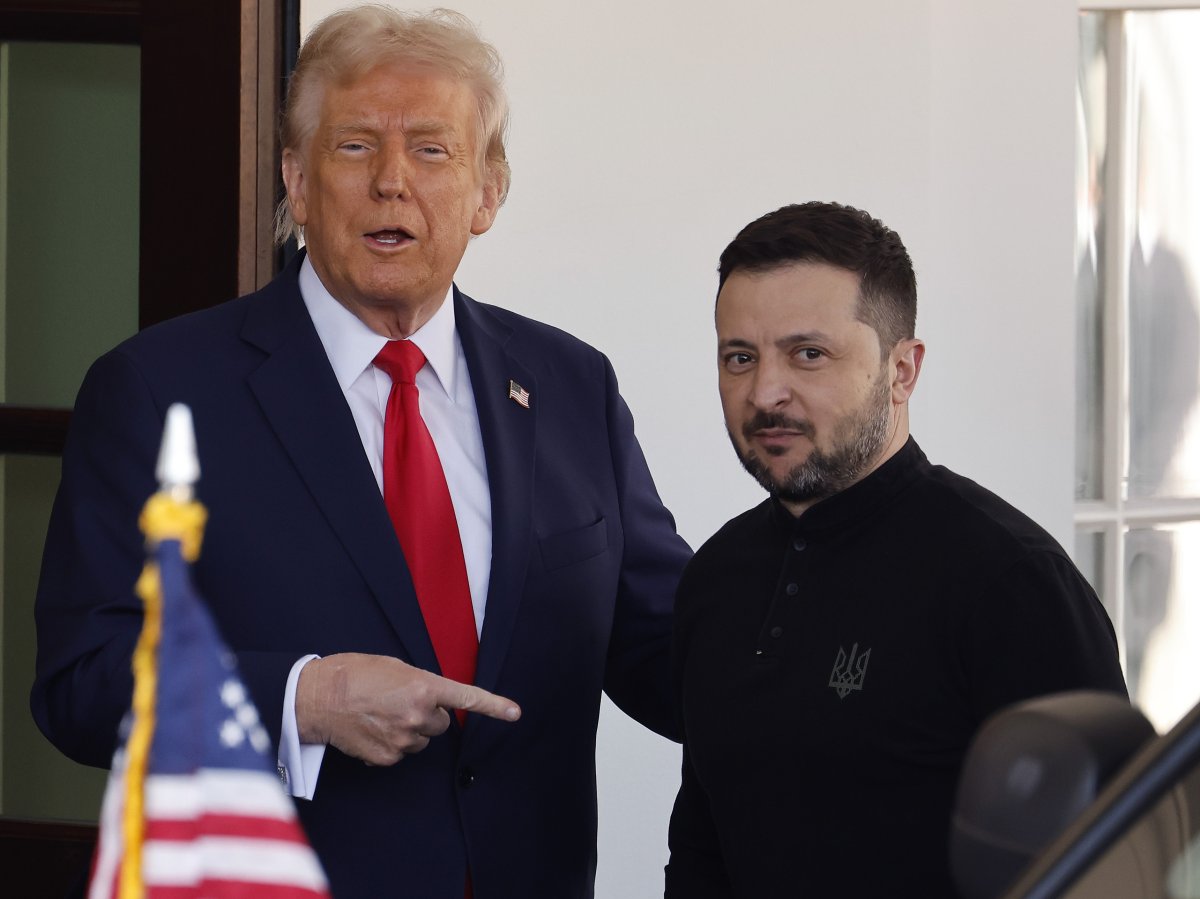 Donald Trump greets Ukrainian President