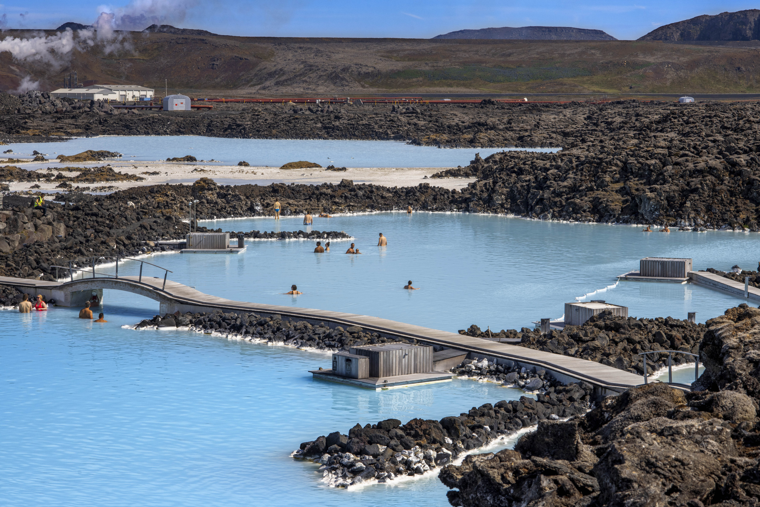 People bathing in The Blue Lagoon