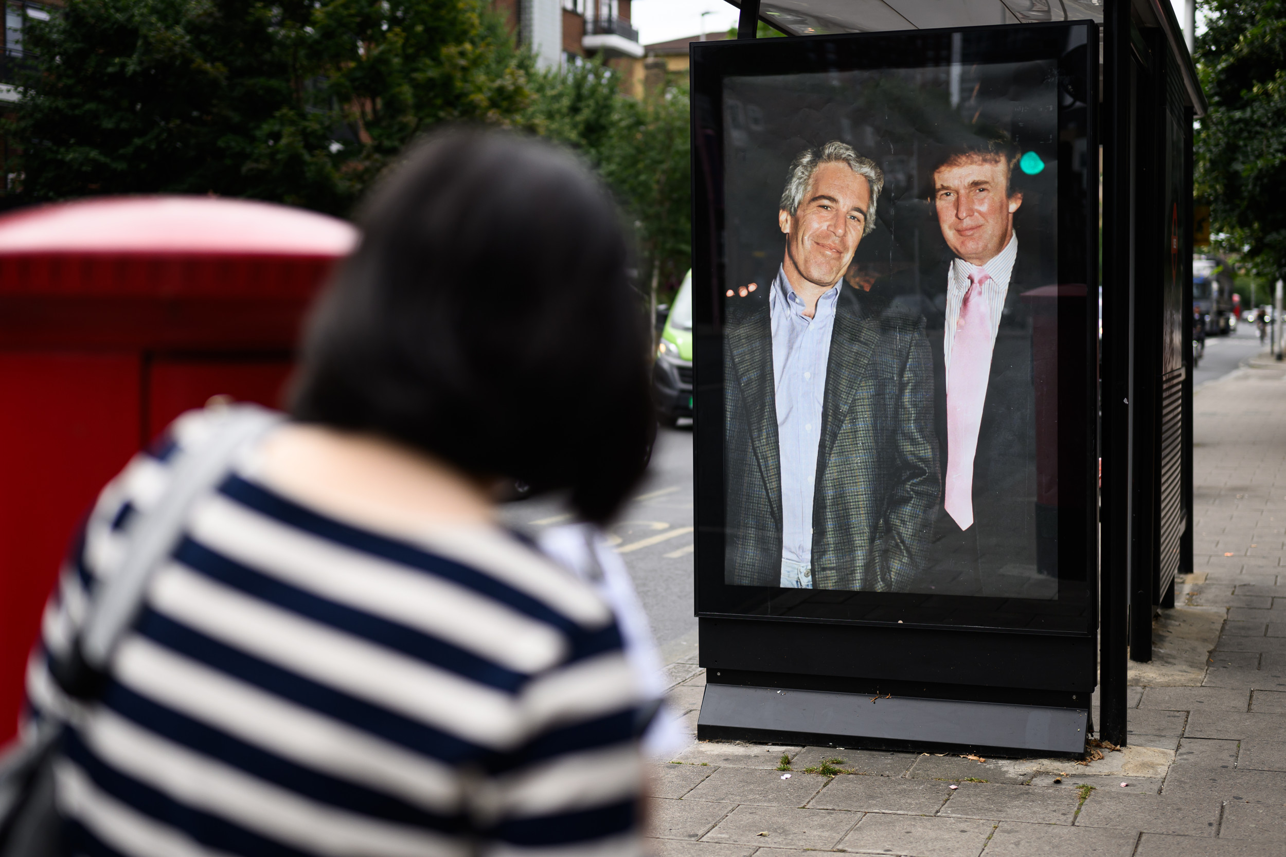 Parada de autobús de Trump Epstein