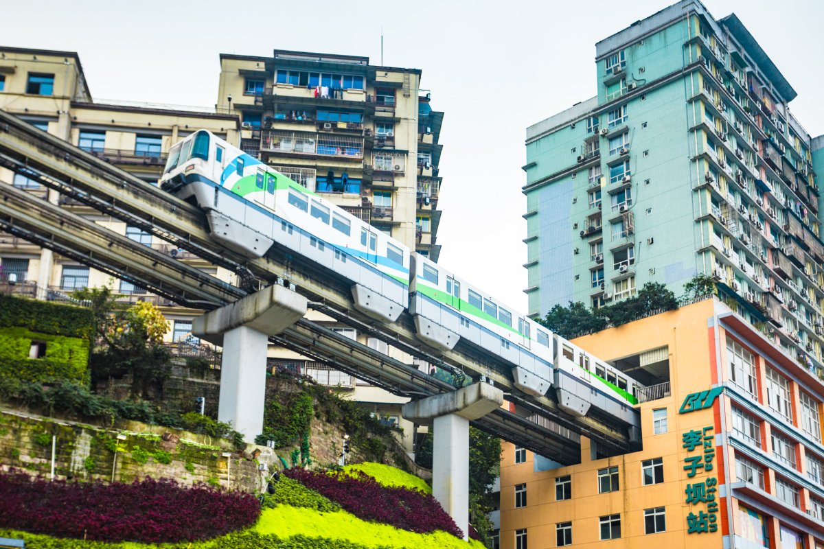 Monorail in Chongqing, China.