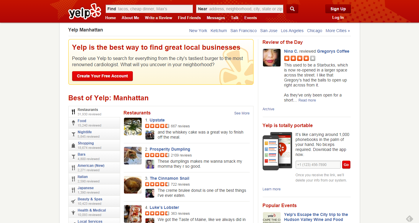 yelp login with facebook