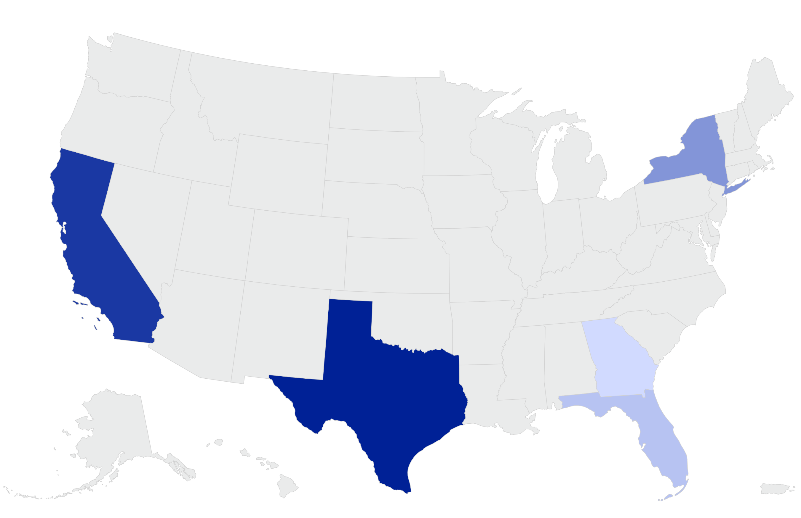 Map Shows States Seeing Surging - Freight Demand Map