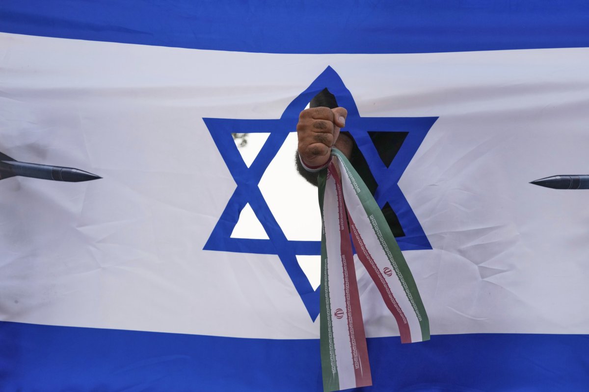 Fist Israel flag Iran