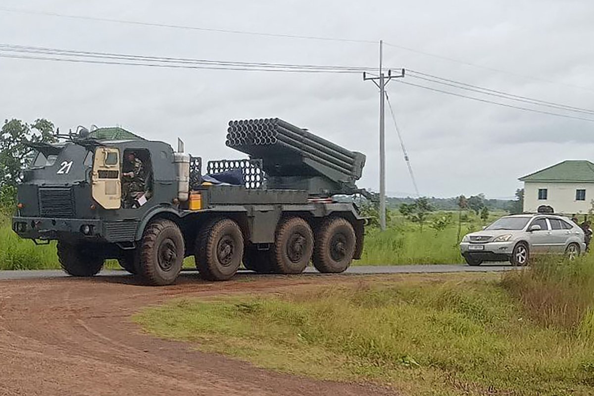 Cambodian BM-21 multiple rocket launcher