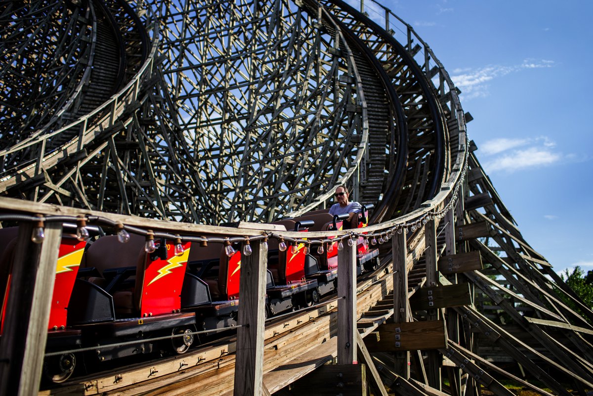 Mountain rods of lightning runners in Hersheyypark