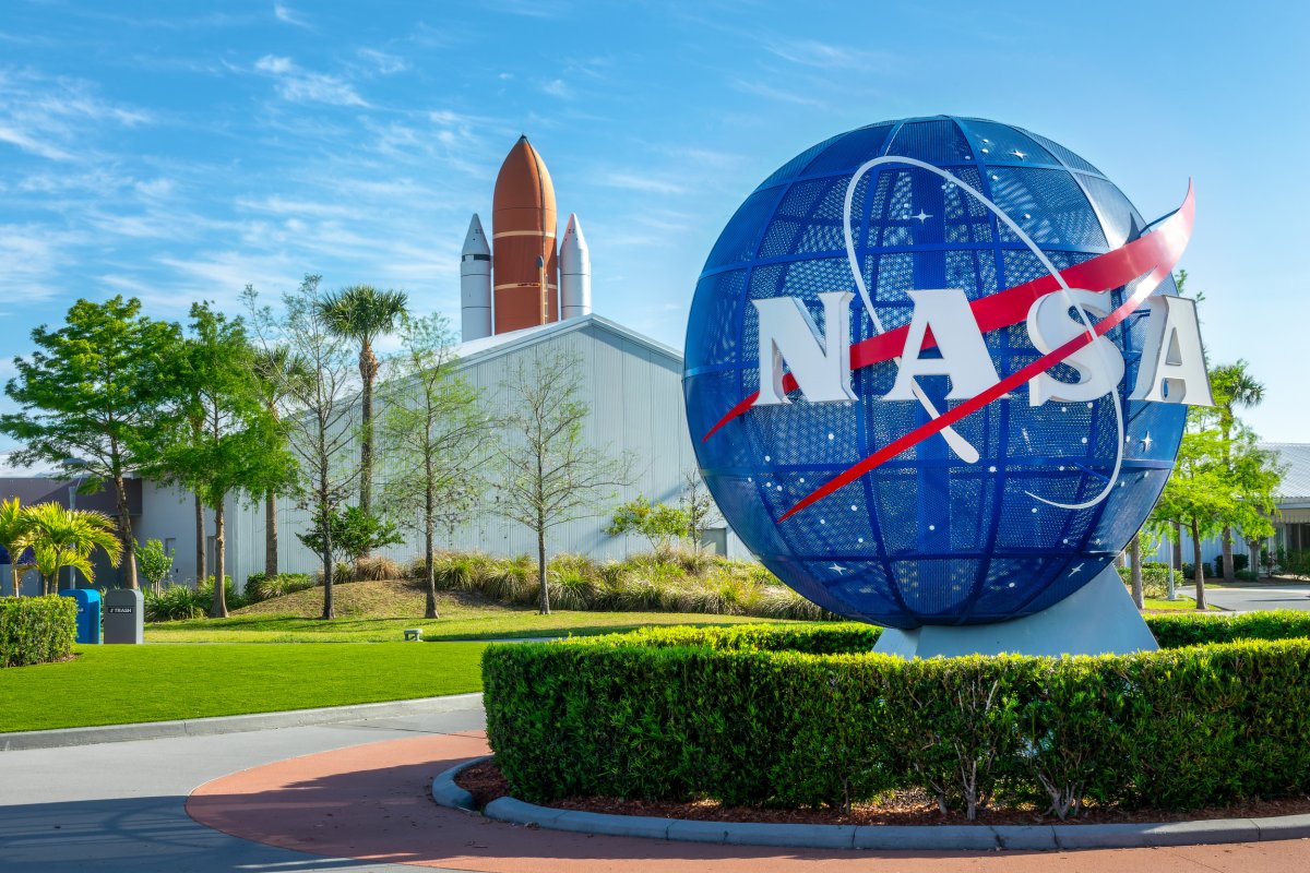 NASA signage at Florida's Kennedy Space Center.