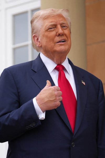Donald Trump speaks to media in Scotland