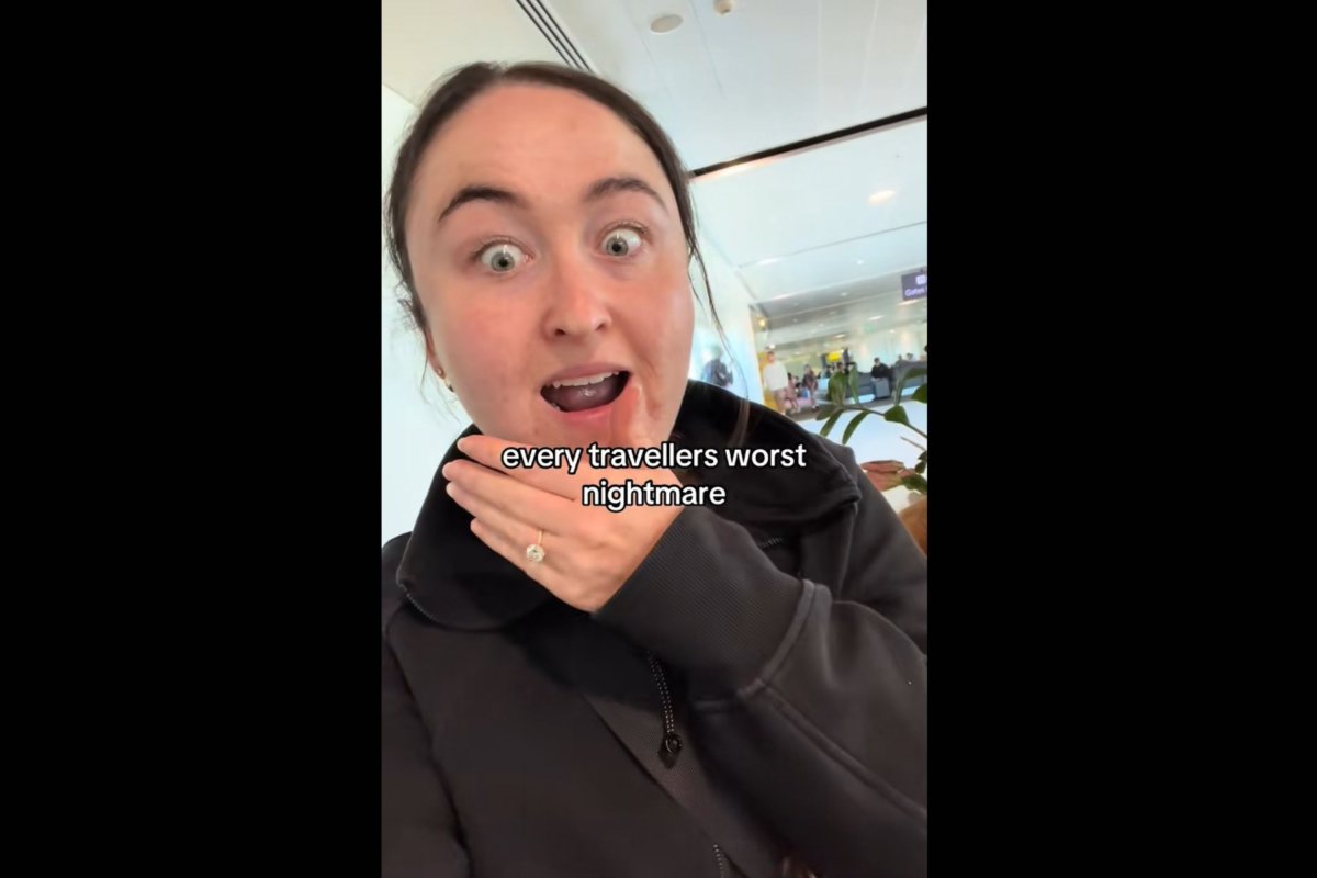 Passenger shocked at airport.